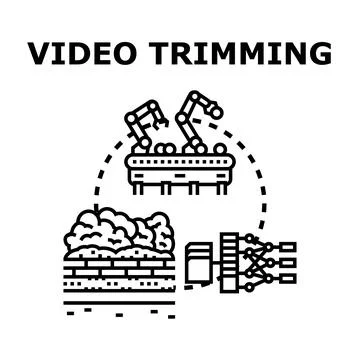 Video trimming concept with automated data processing Stockillustratie