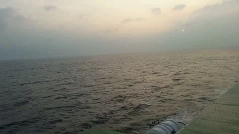 Video of a trip by ship in the middle of Indonesian waters in the morning Stock Footage 324349312