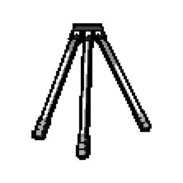Video tripod camera pixel art vector illustration Stock Illustration