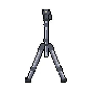 Video tripod camera pixel art vector illustration Stock Illustration