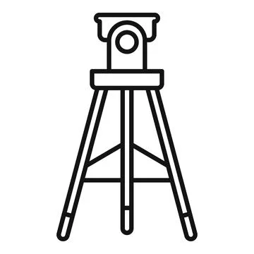 Video tripod icon outline vector. Photo camera stand Illustrazione stock
