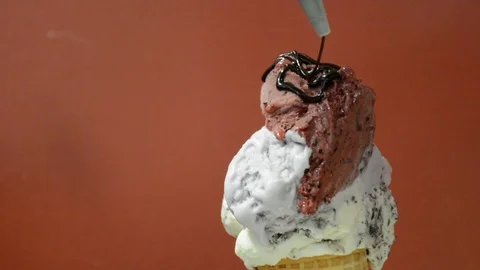 Video turned ice cream melts Stock Footage