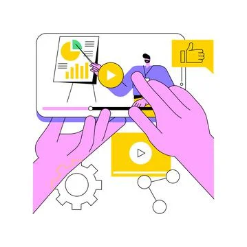 Video tutorial abstract concept vector illustration. Stock Illustration
