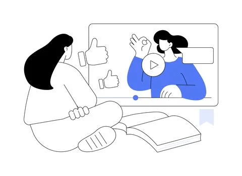 Video tutorial abstract concept vector illustration. Stock Illustration