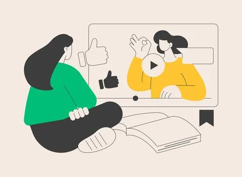 Video tutorial abstract concept vector illustration. 스톡 일러스트