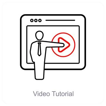 Video Tutorial and education icon concept Stock Illustration