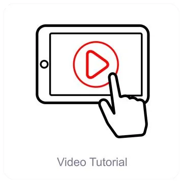 Video Tutorial and education icon concept Illustrazione stock
