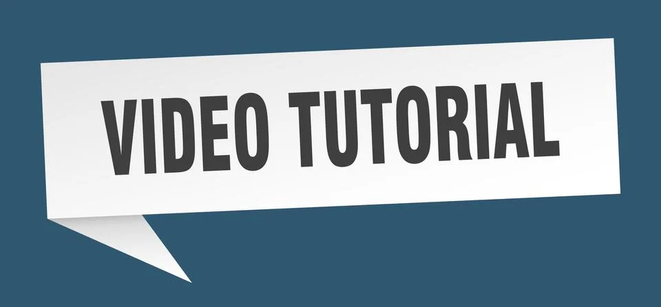 Video tutorial banner. video tutorial speech bubble. video tutorial sign Illustrazione stock