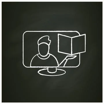 Video tutorial chalk icon 库存插图