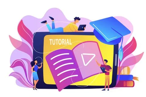 Video tutorial concept vector illustration. Illustrazione stock