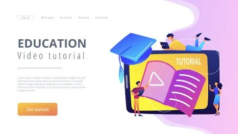 Video tutorial concept vector illustration. Stock Illustration