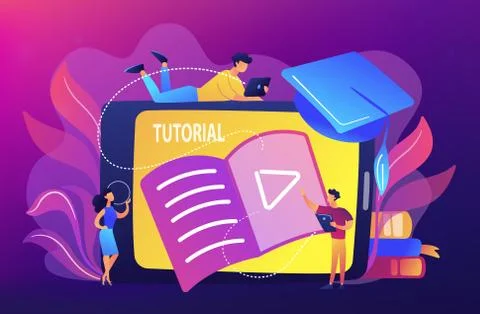 Video tutorial concept vector illustration. Stock Illustration