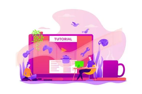 Video tutorial concept vector illustration. Stock Illustration