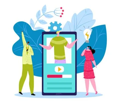 Video tutorial concept, vector illustration. Education on dinstance, webinar 스톡 일러스트