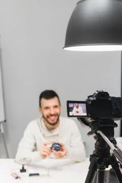 Video tutorial creation filming backstage concept Foto stock