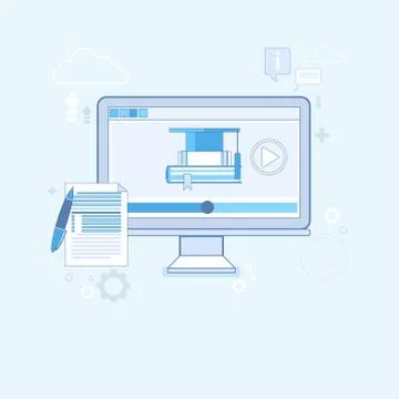 Video Tutorial Editor Concept Modern Technology Illustrazione stock