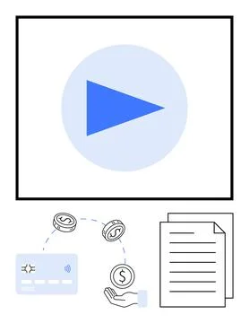 Video Tutorial on Financial Transactions Using Credit Card and Documents fo.. Ilustração Stock