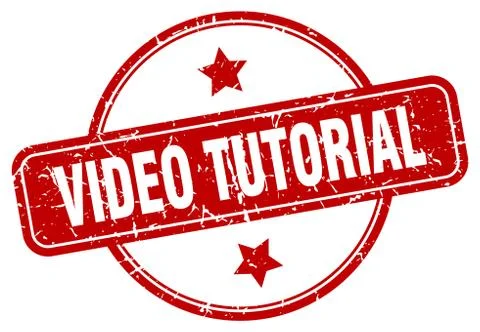 Video tutorial grunge stamp. video tutorial round vintage stamp Stock Illustration