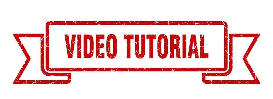 Video tutorial grunge vintage retro band. video tutorial ribbon Stockillustratie