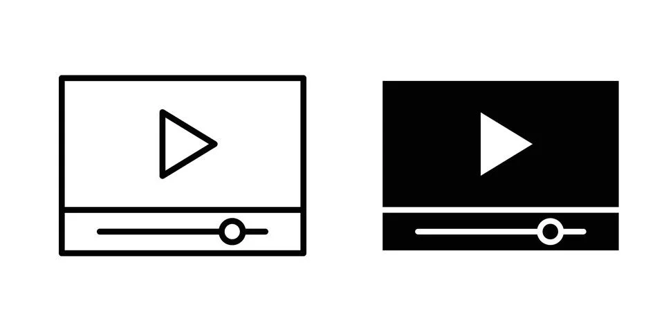 Video tutorial icon for design projects and web UI Stock Illustration