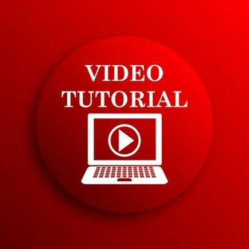 Video tutorial icon. Internet button on white background.. 스톡 일러스트