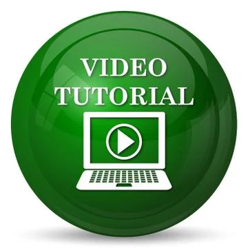 Video tutorial icon. Internet button on white background.. 스톡 일러스트