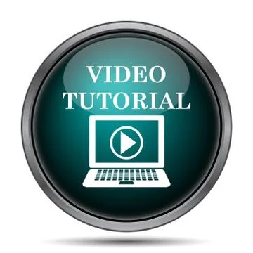 Video tutorial icon. Internet button on white background.. Stock Illustration