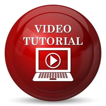 Video tutorial icon. Internet button on white background.. Stock Illustration