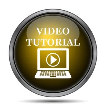Video tutorial icon. Internet button on white background.. 스톡 일러스트