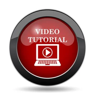 Video tutorial icon. Internet button on white background.. 스톡 일러스트