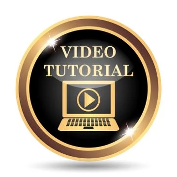 Video tutorial icon. Internet button on white background.. Stock Illustration