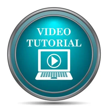 Video tutorial icon. Internet button on white background.. 스톡 일러스트