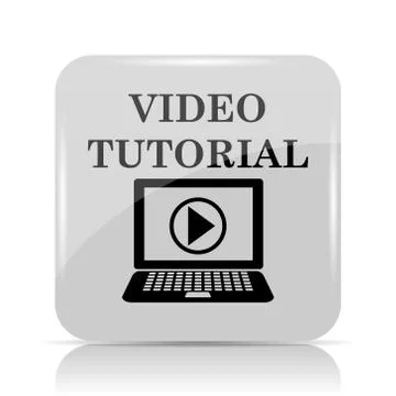 Video tutorial icon. Internet button on white background.. 스톡 일러스트