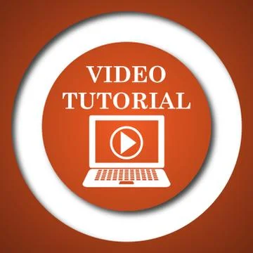 Video tutorial icon. Internet button on white background. . Illustrazione stock