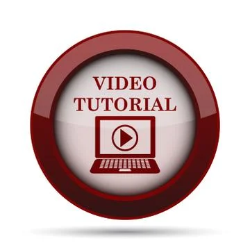 Video tutorial icon. Internet button on white background. . 스톡 일러스트