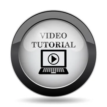 Video tutorial icon. Internet button on white background.. Stock Illustration