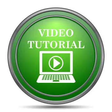 Video tutorial icon. Internet button on white background.. Stock Illustration