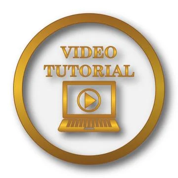 Video tutorial icon. Internet button on white background.. Stock Illustration