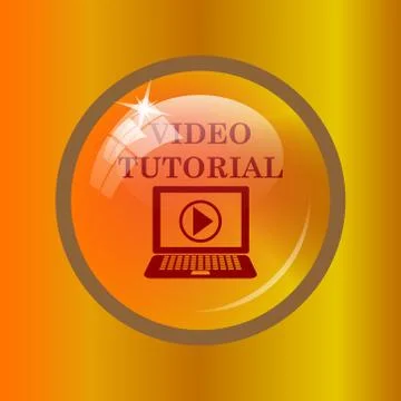 Video tutorial icon. Internet button on colored background. . Illustrazione stock
