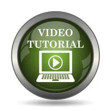 Video tutorial icon. Internet button on white background. . Stock Illustration