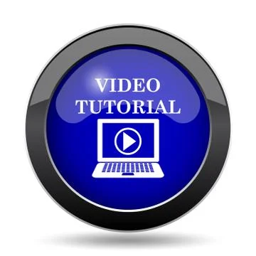 Video tutorial icon. Internet button on white background.. Stock Illustration
