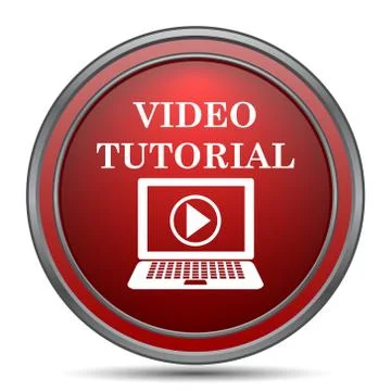 Video tutorial icon. Internet button on white background.. Stock Illustration