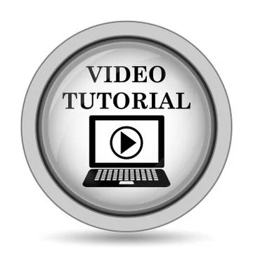 Video tutorial icon. Internet button on white background.. Stock Illustration