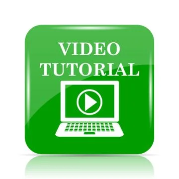 Video tutorial icon. Internet button on white background.. Stock Illustration