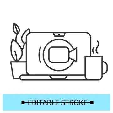 Video tutorial icon. Online training course Stock Illustration