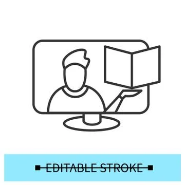 Video tutorial icon. Online webinar, training Stock Illustration