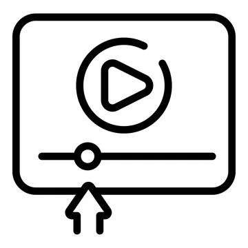 Video tutorial icon outline vector. Webinar conference Stock Illustration