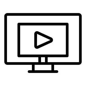 Video tutorial icon outline vector. Computer online 스톡 일러스트