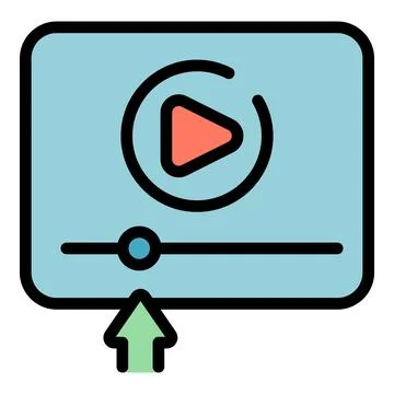 Video tutorial icon vector flat Illustrazione stock