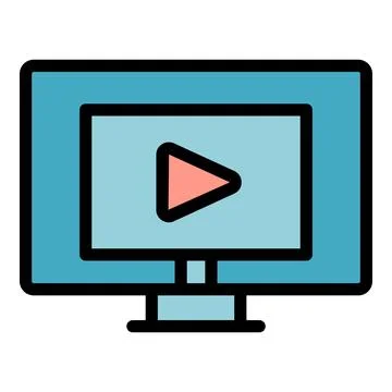 Video tutorial icon vector flat 스톡 일러스트